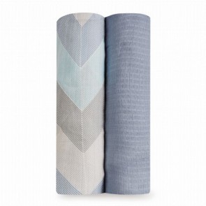 Ziggy Blue 2-pack Silk Soft Bamboo Swaddles