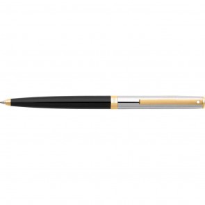 Sheaffer Sagaris Black/Chrome/Gold Tone Trim Ballpoint Pen