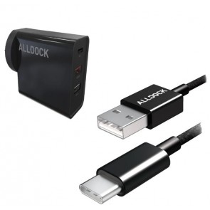 Alldock Tripple USB Wall Charger USB-A Port 2 (18W-QC)