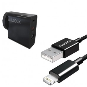 Alldock Tripple USB Wall Charger USB-A Port 2 (18W-QC)