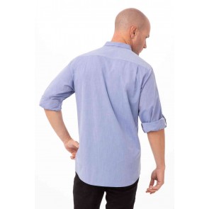 Modern Chambray Mens Blue Dress Shirt by Chef Works