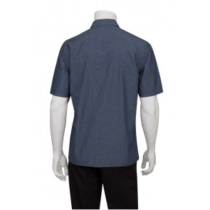 Detroit Striped Indigo Blue Denim Shirt by Chef Works