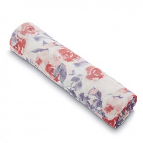Watercolour Garden Roses Muslin Silky Soft Bamboo Single Swaddle by Aden and Anais