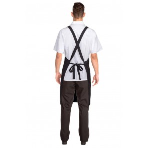 White Jacket Effect - Cross Back Black Apron by Chef Works