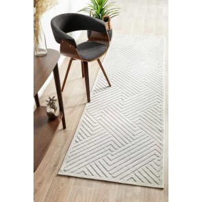 York Cindy Natural White Runner by Rug Culture