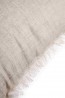 Beige & White Linen Fringed European Cushion