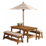 Kidkraft Outdoor Table & Bench Set with Cushions & Umbrella - Oatmeal