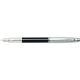 Sheaffer 100 Brushed Chrome Cap/Black Barrel Nickel Plate Trim Fountain Pen [Medium Nib]