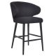 Cafe Lighting Harlow Black Kitchen Stool - Black Linen