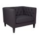 Cafe Lighting Tuxedo Tufted Arm Chair - Charcoal Linen