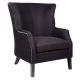 Cafe Lighting Kristian Wing Back Arm Chair - Black Linen