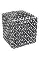 Kimberley Black Indoor Outdoor Ottoman by Fab Habitat