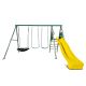 Lifespan Kids Europa Commercial Steel Swing Set with Yellow Slide